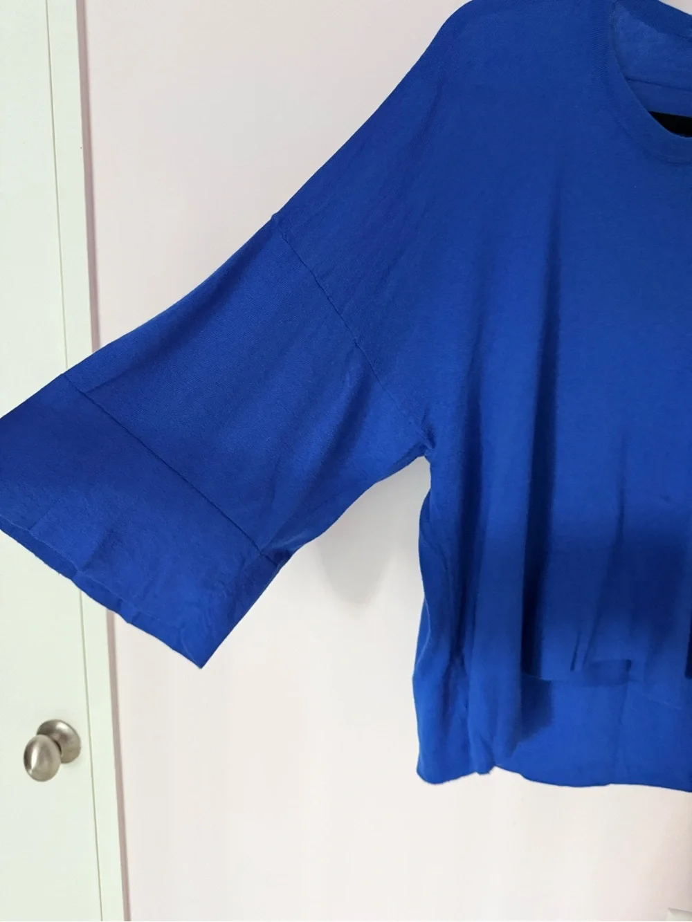 Victoria's Secret Blue Cashmere Blend Cozy Oversized Sweater Top Small S moda